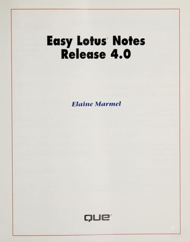 Cover image for Easy Lotus Notes release 4.0.