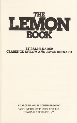 Cover image for The lemon book