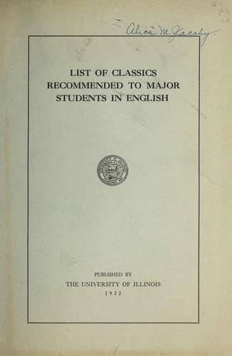 List of classics recommended to major students in English
