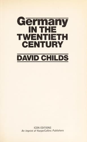 Cover image for Germany in the twentieth century