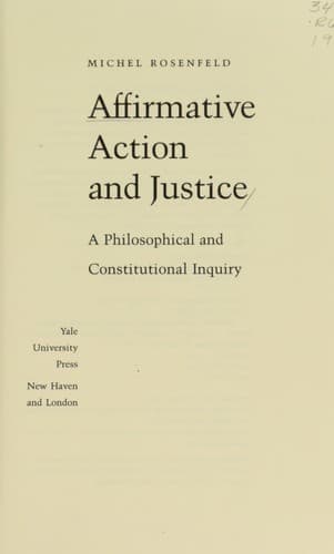Cover image for Affirmative action and justice
