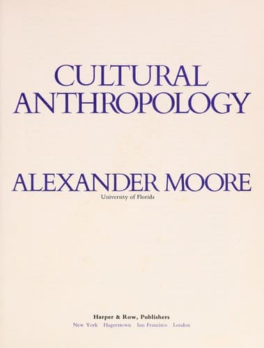 Cover image for Cultural anthropology