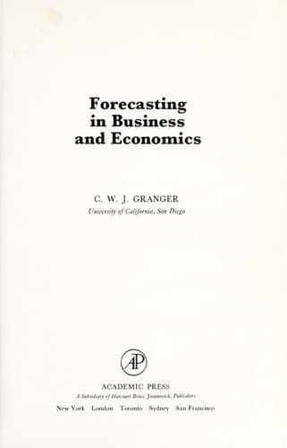 Cover image for Forecasting in business and economics