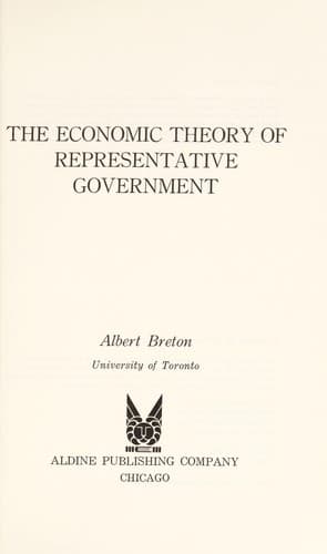 Cover image for The economic theory of representative government