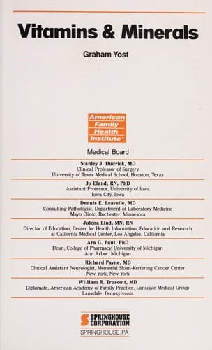 Cover image for Vitamins and Minerals