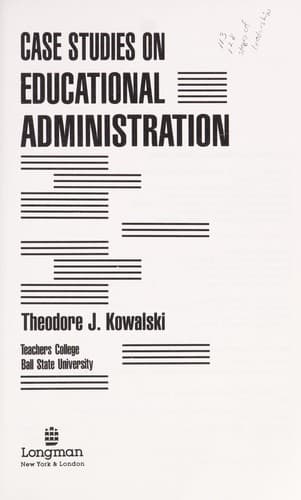 Cover image for Case studies on educational administration