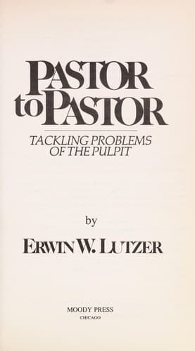 Cover image for Pastor to pastor
