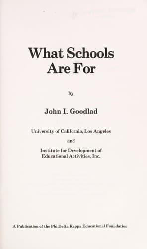 Cover image for What schools are for