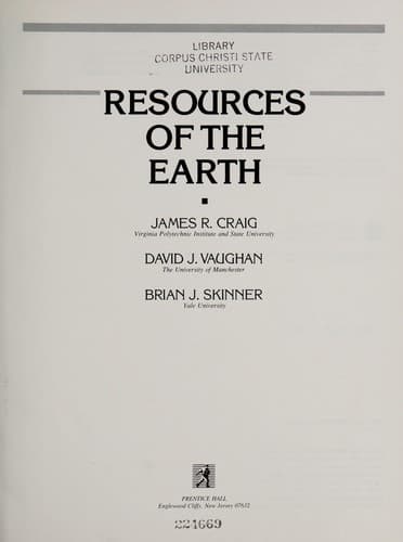 Cover image for Resources of the earth