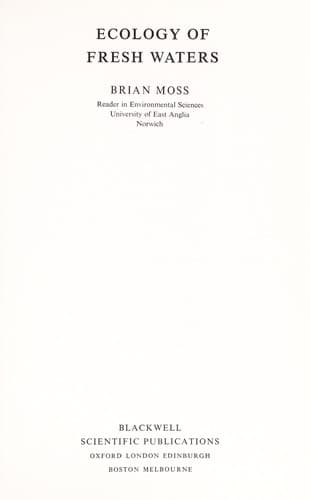 Cover image for Ecology of fresh waters