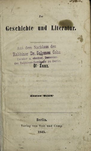 Zur Geschichte und Literatur
