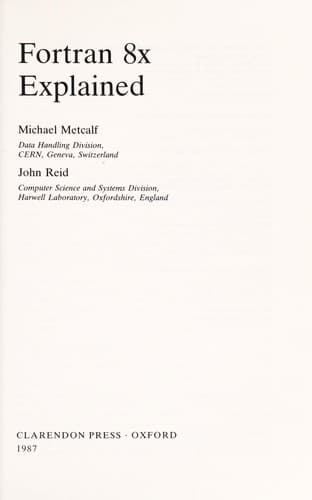 Cover image for Fortran 8x explained