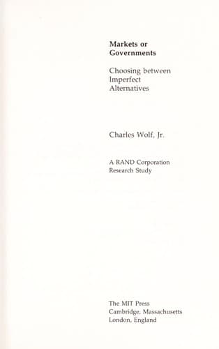 Cover image for Markets or governments