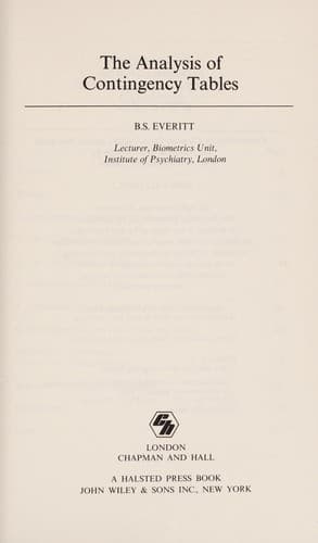 Cover image for The analysis of contingency tables