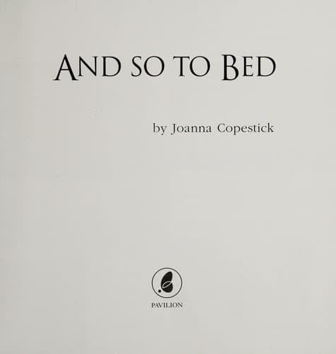 Cover image for And so to bed