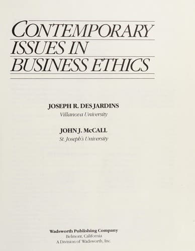 Cover image for Contemporary issues in business ethics