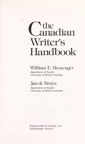 Cover image for The Canadian writer's handbook