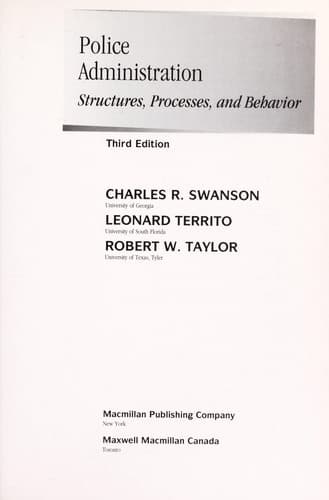 Cover image for Police administration