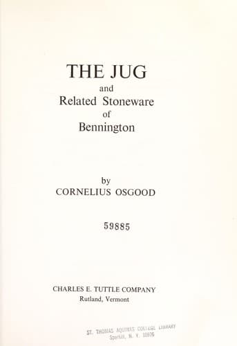 The jug and related stoneware of Bennington