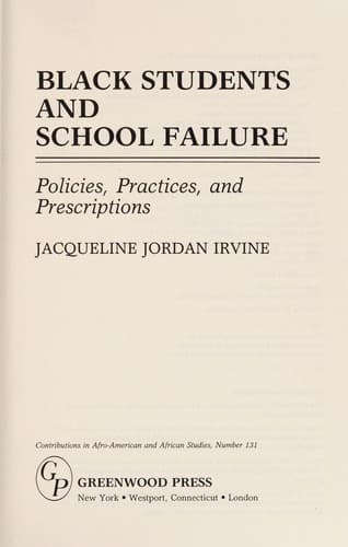 Cover image for Black students and school failure