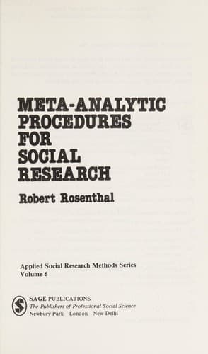 Cover image for Meta-analytic procedures for social research