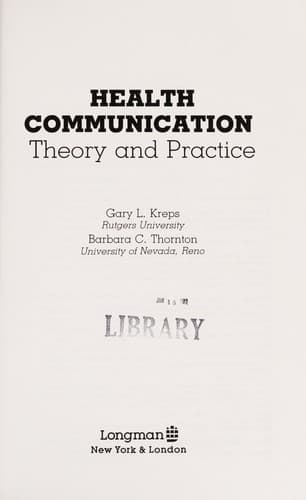 Cover image for Health communication