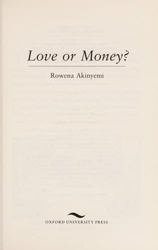 Cover image for Love or money?