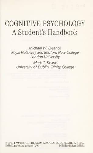 Cover image for Cognitive Psychology