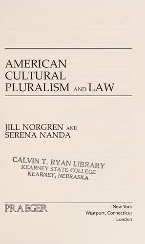 Cover image for American cultural pluralism and law