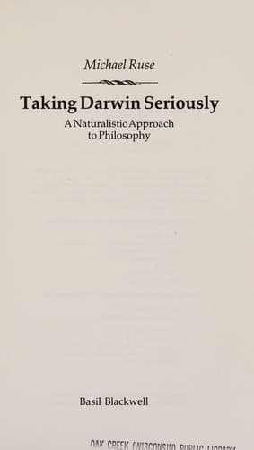 Cover image for Taking Darwin seriously
