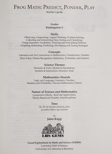 Cover image for Frog math