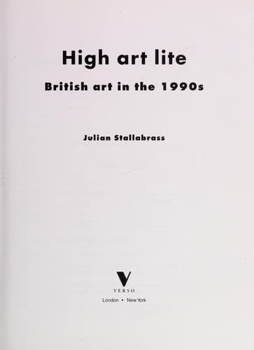 Cover image for High art lite