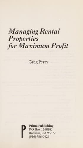 Cover image for Managing rental properties for maximum profit