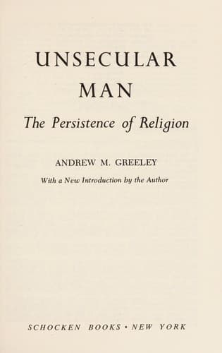 Cover image for Unsecular man