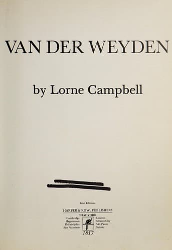 Cover image for Van der Weyden