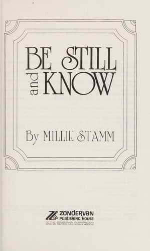 Cover image for Be still and know