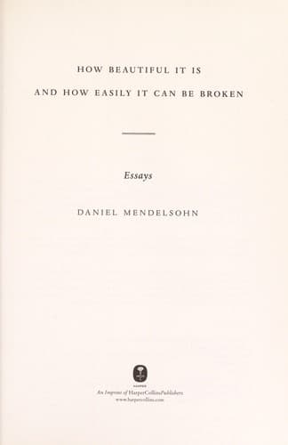 Cover image for How Beautiful It Is and How Easily It Can Be Broken