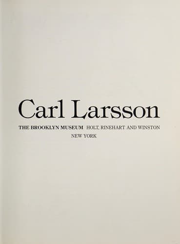 Cover image for Carl Larsson.