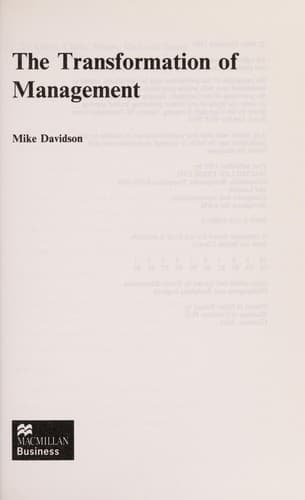 Cover image for The transformation of management