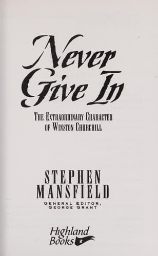 Cover image for Never give in