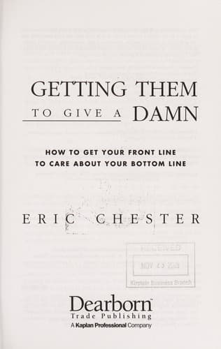 Cover image for Getting them to give a damn