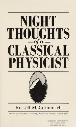 Cover image for Night thoughts of a classical physicist
