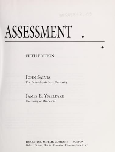 Cover image for Assessment