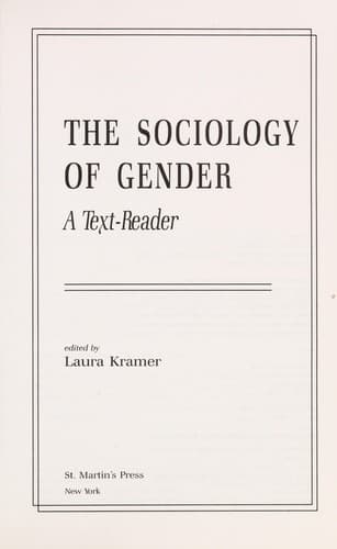 Cover image for The Sociology of Gender