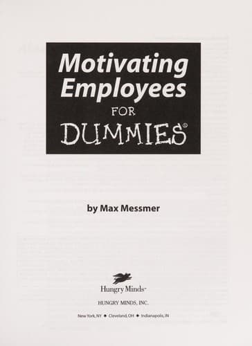 Cover image for Motivating employees for dummies