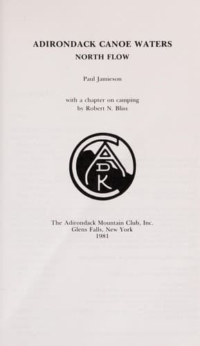 Cover image for Adirondack canoe waters, north flow