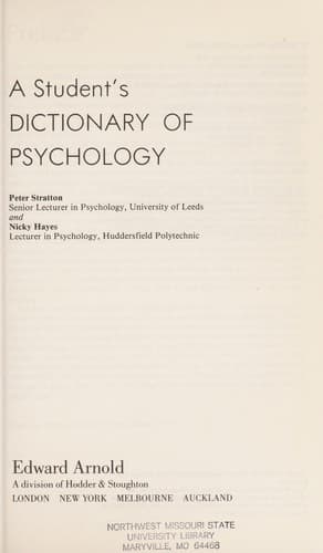 Cover image for A student's dictionary of psychology