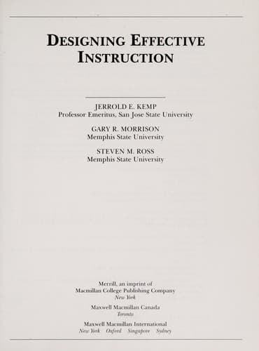Cover image for Designing effective instruction