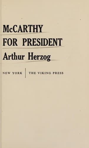 Cover image for McCarthy for President.