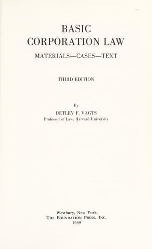 Cover image for Basic corporation law